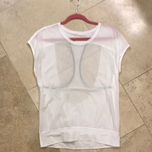 Lululemon white top semi-sheer tennis